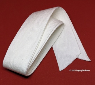 38mm Optical White 100% cotton twill tape